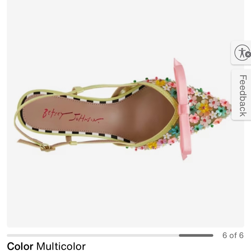 Betsey Johnson Whitney Floral Heels with Pink Bow